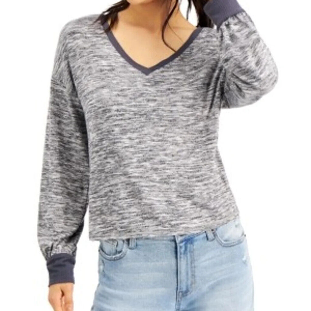 Self Esteem Juniors' V-Neck Cozy Long Balloon Sleeve top S 0